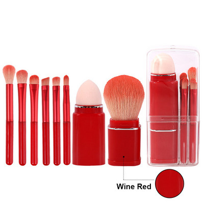 5 az 1-ben visszahúzható sminkecset készlet alapozó szemöldök ajak szemhéjpúder laza púder kozmetikai készlet sminkecset szépségápolási eszközök