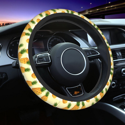 Pineapples automašīnas stūres rata pārsegs 38 cm Neslīdošs automātiskais stūres rata aizsargs Modes automobiļu stila auto aksesuāri