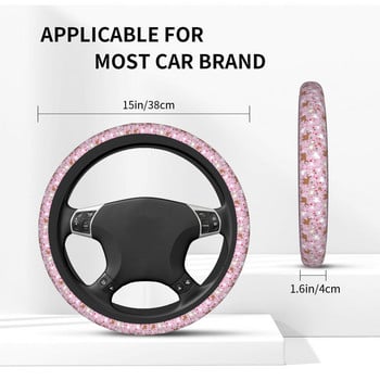 Floral κατσίκες σε ροζ κάλυμμα τιμονιού αυτοκινήτου Προστατευτικό κάλυμμα τιμονιού ζώου Κατάλληλο αξεσουάρ εσωτερικού χώρου σε στυλ αυτοκινήτου