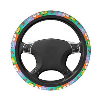 Капак на волана на колата Kpop Cartoon Soft Music Braid On the Steering Wheel Cover Car-styling Elastische Automobile Accessory