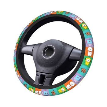 Капак на волана на колата Kpop Cartoon Soft Music Braid On the Steering Wheel Cover Car-styling Elastische Automobile Accessory