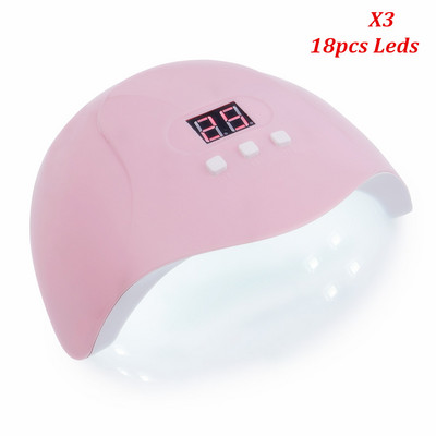 54W UV Led lámpás körömszárító minden típushoz gél lakk lakk kötő 18db LED lámpa körömmanikűr géphez USB csatlakozó