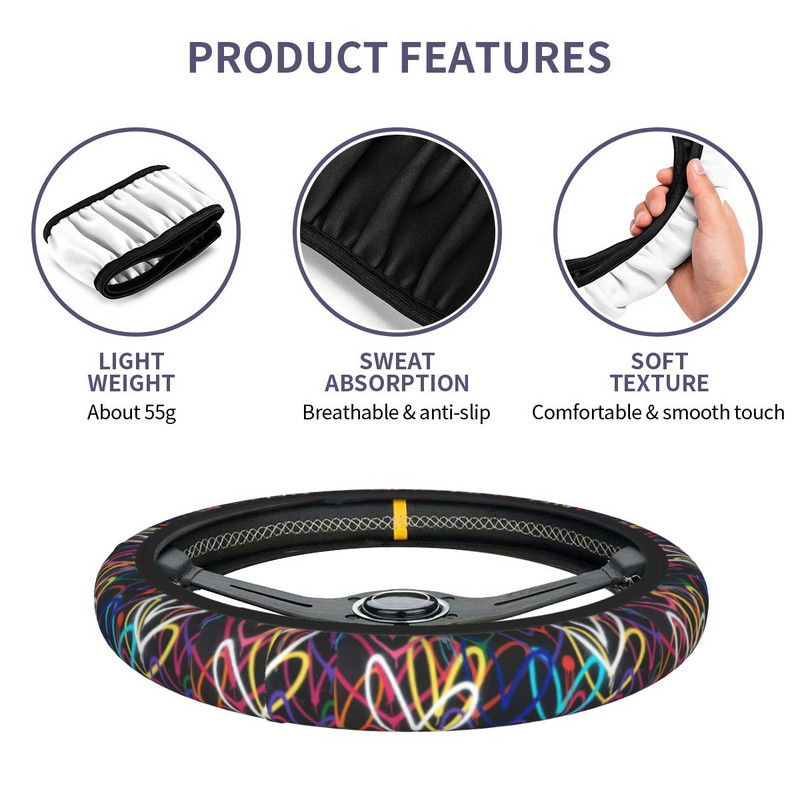 37-38 auto rooliratta kate Graffiti elastne südamepunutis rooli kaanel Auto Decor Elastische autotarvikud