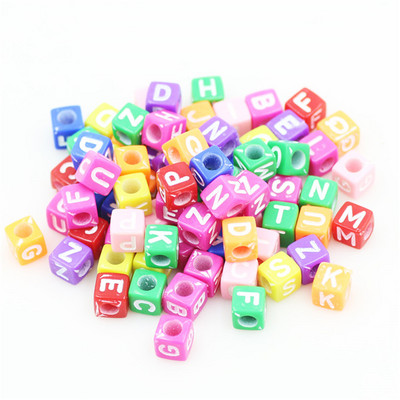 100 buc. Mărgele acrilice pătrate mixte cu litere rotunde de 6 mm Brelocuri cu numere de inimă libere pentru realizarea de bijuterii Accesorii pentru brățări