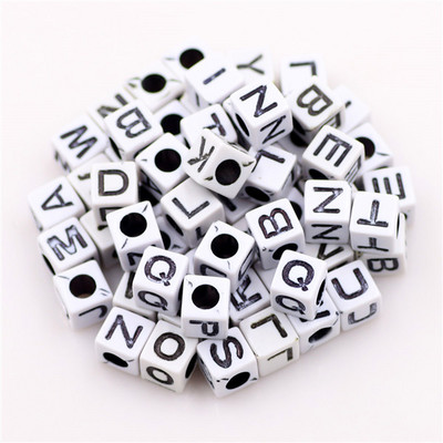 100 buc. Mărgele acrilice pătrate mixte cu litere rotunde de 6 mm Brelocuri cu numere de inimă libere pentru realizarea de bijuterii Accesorii pentru brățări