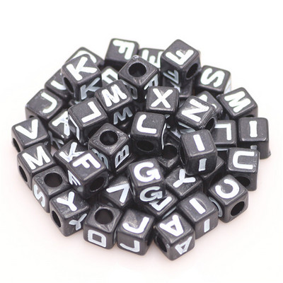 100 buc. Mărgele acrilice pătrate mixte cu litere rotunde de 6 mm Brelocuri cu numere de inimă libere pentru realizarea de bijuterii Accesorii pentru brățări