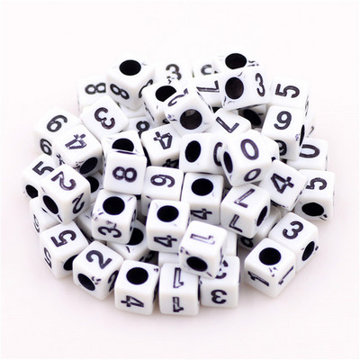 100 buc. Mărgele acrilice pătrate mixte cu litere rotunde de 6 mm Brelocuri cu numere de inimă libere pentru realizarea de bijuterii Accesorii pentru brățări