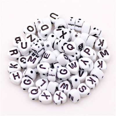 100 buc. Mărgele acrilice pătrate mixte cu litere rotunde de 6 mm Brelocuri cu numere de inimă libere pentru realizarea de bijuterii Accesorii pentru brățări