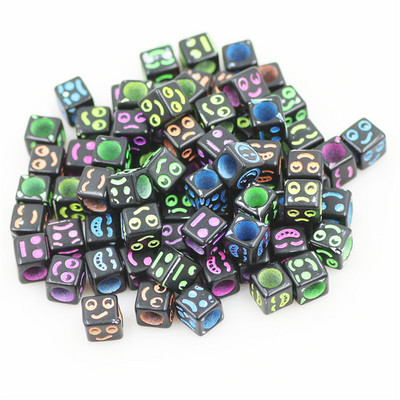 100 buc. Mărgele acrilice pătrate mixte cu litere rotunde de 6 mm Brelocuri cu numere de inimă libere pentru realizarea de bijuterii Accesorii pentru brățări