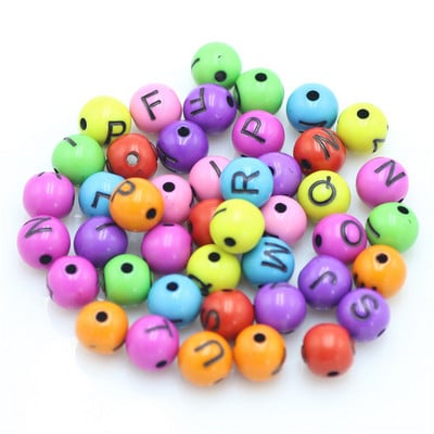 100 buc. Mărgele acrilice pătrate mixte cu litere rotunde de 6 mm Brelocuri cu numere de inimă libere pentru realizarea de bijuterii Accesorii pentru brățări