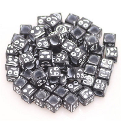 100 buc. Mărgele acrilice pătrate mixte cu litere rotunde de 6 mm Brelocuri cu numere de inimă libere pentru realizarea de bijuterii Accesorii pentru brățări