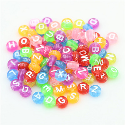 100 buc. Mărgele acrilice pătrate mixte cu litere rotunde de 6 mm Brelocuri cu numere de inimă libere pentru realizarea de bijuterii Accesorii pentru brățări