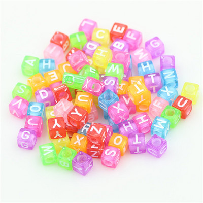 100 buc. Mărgele acrilice pătrate mixte cu litere rotunde de 6 mm Brelocuri cu numere de inimă libere pentru realizarea de bijuterii Accesorii pentru brățări