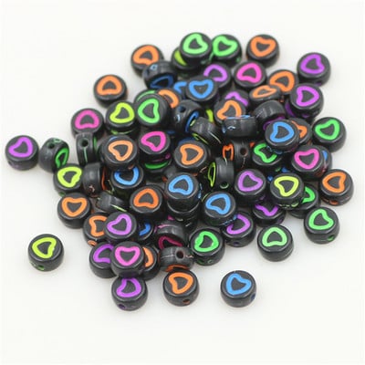 100 buc. Mărgele acrilice pătrate mixte cu litere rotunde de 6 mm Brelocuri cu numere de inimă libere pentru realizarea de bijuterii Accesorii pentru brățări