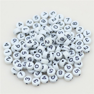 100 buc. Mărgele acrilice pătrate mixte cu litere rotunde de 6 mm Brelocuri cu numere de inimă libere pentru realizarea de bijuterii Accesorii pentru brățări