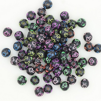 100 buc. Mărgele acrilice pătrate mixte cu litere rotunde de 6 mm Brelocuri cu numere de inimă libere pentru realizarea de bijuterii Accesorii pentru brățări