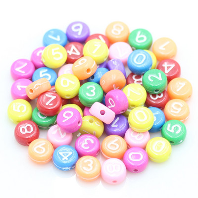 100 buc. Mărgele acrilice pătrate mixte cu litere rotunde de 6 mm Brelocuri cu numere de inimă libere pentru realizarea de bijuterii Accesorii pentru brățări