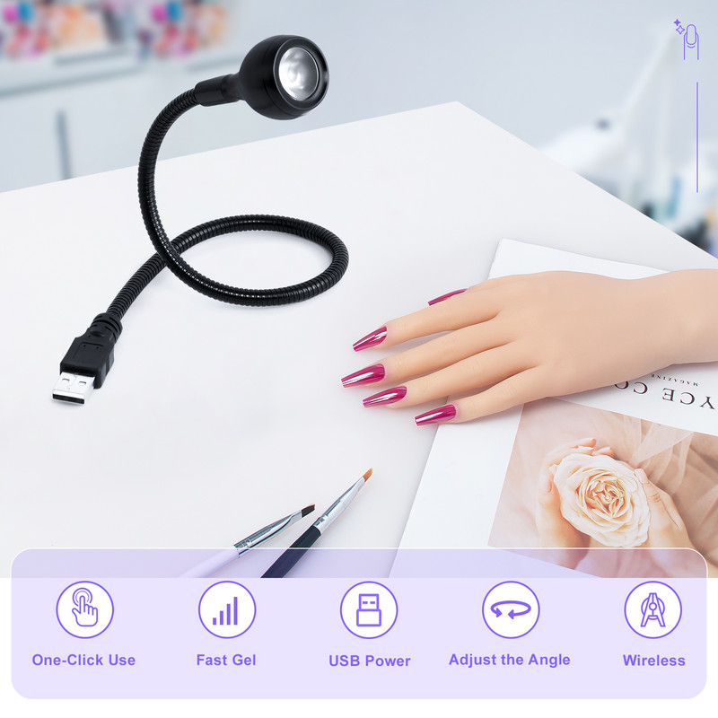 UV-lambi küünevalgustid kuivati LED ultraviolettkiirgusega painduv USB minigeel kuivatav maniküür-pediküüri tööriistad