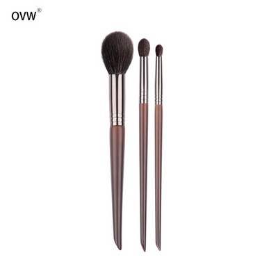 Set de perii OVW 3 bucăți, moale, natural, păr de capră, amestecarea detaliilor, cosmetice, machiaj, instrument de frumusețe Kabuki