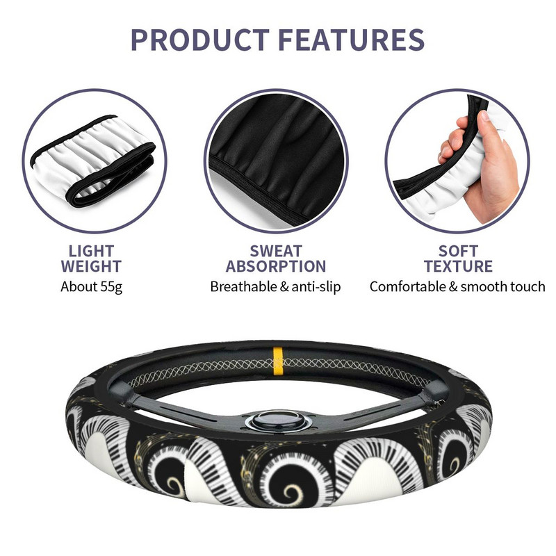 37-38 Roolikatted Klaveri klaviatuur Kunst universaalne noot Autostiil Moodne autotarvikud