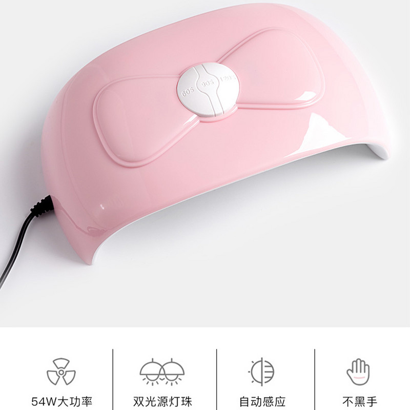 1 kom. Sušilo za nokte s ružičastom mašnom 52 W Prijenosni USB kabel Lampa za nokte za kućnu upotrebu za sušenje laka za nokte s 18 komada kuglica UV LED lampa*