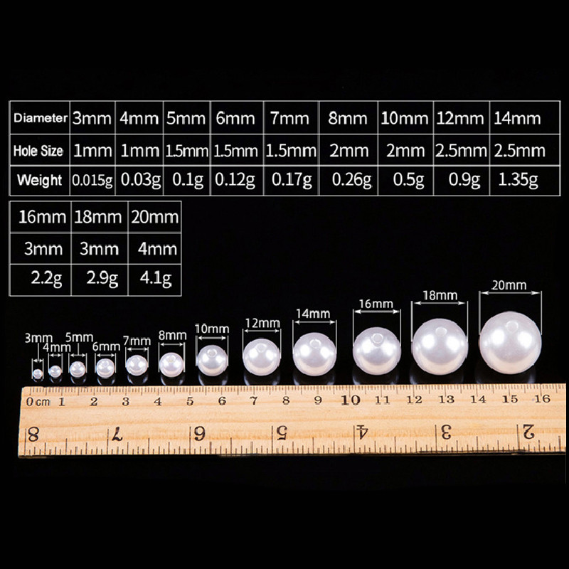 Perle od imitacije bisera od ABS-a Labave okrugle akrilne perle za ručni rad za ogrlice, narukvice Izrada dijelova nakita „uradi sam“