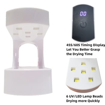 Νέα λάμπα στεγνώματος νυχιών UV 6LED Λάμπα Mini Nail Dryer UV Lamp Μηχάνημα μανικιούρ με καλώδιο USB Gel βερνίκι νυχιών Στεγνωτήριο για το σπίτι Ταξίδι Χρήση