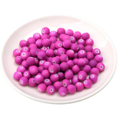 OlingArt Gumi Üveggyöngyök Magas 6MM minőség 100 DB/tétel cukorka színű neon matt laza kézzel készített ékszer készítés karkötő barkácsolás