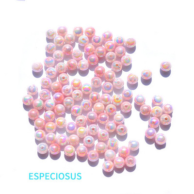 DIY ehete aksessuaarid 8MM mitmevärvilised kaetud akrüül ABS pärlihelmed imitatsiooni kesta vaheosa käevõru valmistamise osakond 100 tk