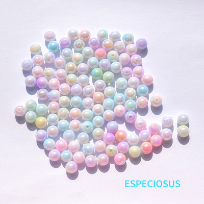 DIY ehete aksessuaarid 8MM mitmevärvilised kaetud akrüül ABS pärlihelmed imitatsiooni kesta vaheosa käevõru valmistamise osakond 100 tk