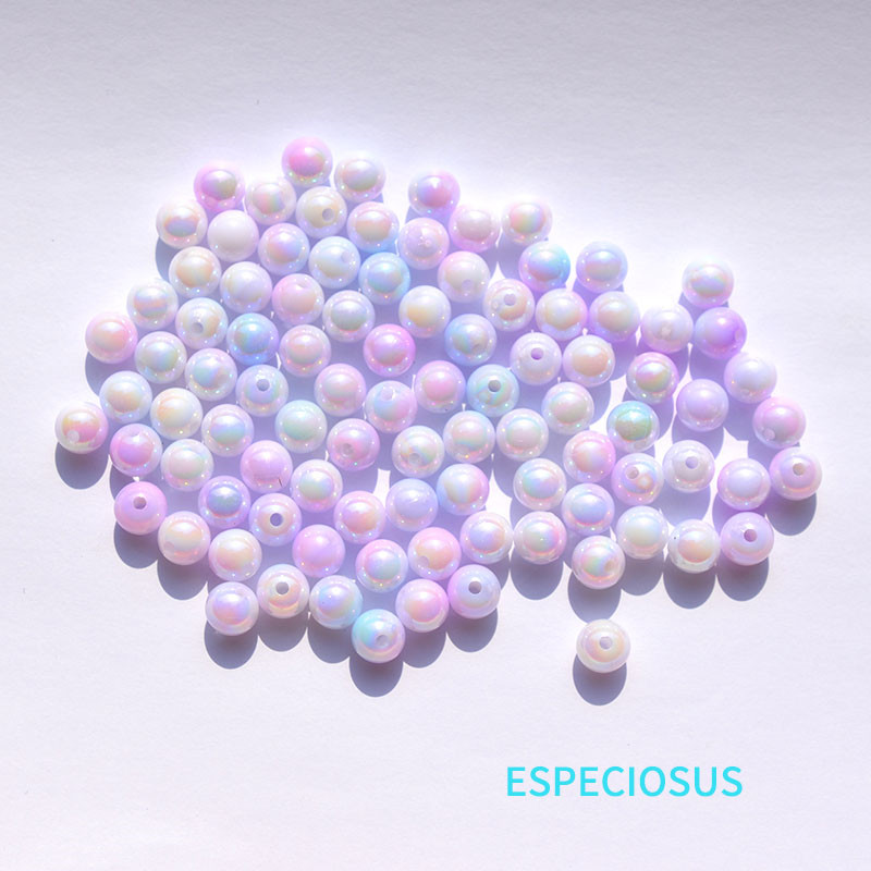 DIY ehete aksessuaarid 8MM mitmevärvilised kaetud akrüül ABS pärlihelmed imitatsiooni kesta vaheosa käevõru valmistamise osakond 100 tk