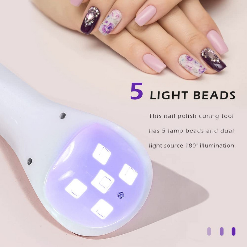 Φωτιστικό νυχιών χειρός LED 18W Λάμπα UV LED για Νύχια Επαναφορτιζόμενο Στεγνωτήρα Νυχιών Μη Μαύρο Χέρι για Gel Nails Φορητότητα Εργαλείο Nail Art