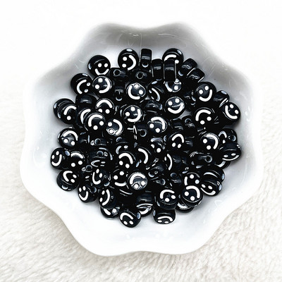 ΝΕΑ 100-400 τμχ 7x4mm Οβάλ Σχήμα χαμογελαστό Πρόσωπο Ακρυλικές Χαλαρές Χάντρες για Κοσμήματα που Κατασκευάζουν DIY Χειροποίητα Αξεσουάρ Βραχιόλι