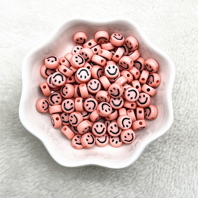 ΝΕΑ 100-400 τμχ 7x4mm Οβάλ Σχήμα χαμογελαστό Πρόσωπο Ακρυλικές Χαλαρές Χάντρες για Κοσμήματα που Κατασκευάζουν DIY Χειροποίητα Αξεσουάρ Βραχιόλι