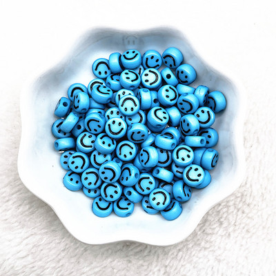 ΝΕΑ 100-400 τμχ 7x4mm Οβάλ Σχήμα χαμογελαστό Πρόσωπο Ακρυλικές Χαλαρές Χάντρες για Κοσμήματα που Κατασκευάζουν DIY Χειροποίητα Αξεσουάρ Βραχιόλι