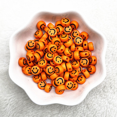ΝΕΑ 100-400 τμχ 7x4mm Οβάλ Σχήμα χαμογελαστό Πρόσωπο Ακρυλικές Χαλαρές Χάντρες για Κοσμήματα που Κατασκευάζουν DIY Χειροποίητα Αξεσουάρ Βραχιόλι