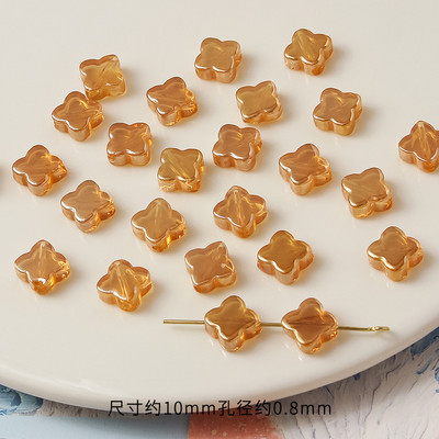 20 τμχ/παρτίδα Τετράφυλλο Τριφύλλι 10mm Αναμειγνύοντας Χρώμα Γυαλί Χαλαρές Χάντρες Γούρια για DIY Σκουλαρίκια/κολιέ/Αξεσουάρ κοσμημάτων