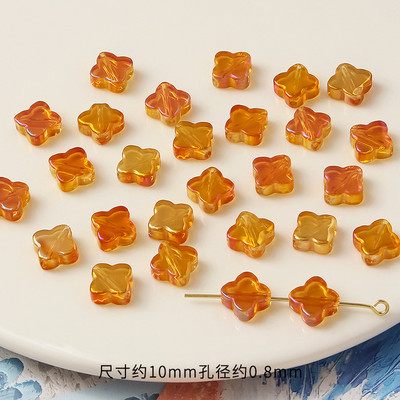 20 τμχ/παρτίδα Τετράφυλλο Τριφύλλι 10mm Αναμειγνύοντας Χρώμα Γυαλί Χαλαρές Χάντρες Γούρια για DIY Σκουλαρίκια/κολιέ/Αξεσουάρ κοσμημάτων