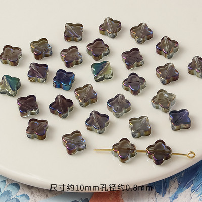 20 τμχ/παρτίδα Τετράφυλλο Τριφύλλι 10mm Αναμειγνύοντας Χρώμα Γυαλί Χαλαρές Χάντρες Γούρια για DIY Σκουλαρίκια/κολιέ/Αξεσουάρ κοσμημάτων