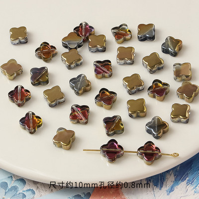 20 τμχ/παρτίδα Τετράφυλλο Τριφύλλι 10mm Αναμειγνύοντας Χρώμα Γυαλί Χαλαρές Χάντρες Γούρια για DIY Σκουλαρίκια/κολιέ/Αξεσουάρ κοσμημάτων