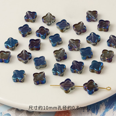 20 τμχ/παρτίδα Τετράφυλλο Τριφύλλι 10mm Αναμειγνύοντας Χρώμα Γυαλί Χαλαρές Χάντρες Γούρια για DIY Σκουλαρίκια/κολιέ/Αξεσουάρ κοσμημάτων