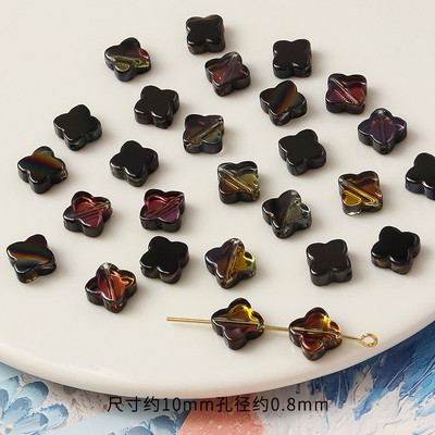 20 τμχ/παρτίδα Τετράφυλλο Τριφύλλι 10mm Αναμειγνύοντας Χρώμα Γυαλί Χαλαρές Χάντρες Γούρια για DIY Σκουλαρίκια/κολιέ/Αξεσουάρ κοσμημάτων