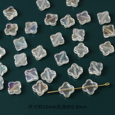 20 τμχ/παρτίδα Τετράφυλλο Τριφύλλι 10mm Αναμειγνύοντας Χρώμα Γυαλί Χαλαρές Χάντρες Γούρια για DIY Σκουλαρίκια/κολιέ/Αξεσουάρ κοσμημάτων