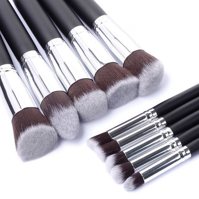 New Arrive 10 tk sünteetiline Kabuki meigipintslikomplekt Cosmetics Foundation segav põsepuna meigivahend