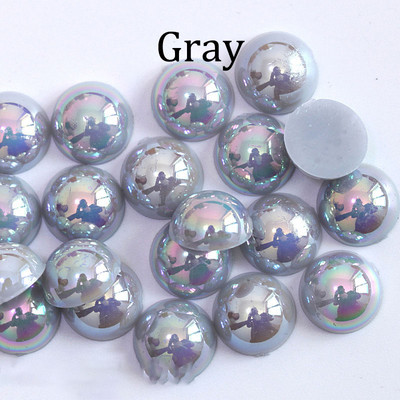 2/3/4/5/6/8/10/12/14 MM akrüül-ABS-helmed, pärli imitatsioon, poolümarad lameda seljaga AB värvid ehete valmistamise tarvikud.