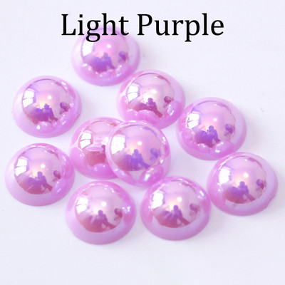 2/3/4/5/6/8/10/12/14 MM akrüül-ABS-helmed, pärli imitatsioon, poolümarad lameda seljaga AB värvid ehete valmistamise tarvikud.