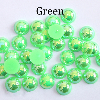 2/3/4/5/6/8/10/12/14 MM akrüül-ABS-helmed, pärli imitatsioon, poolümarad lameda seljaga AB värvid ehete valmistamise tarvikud.