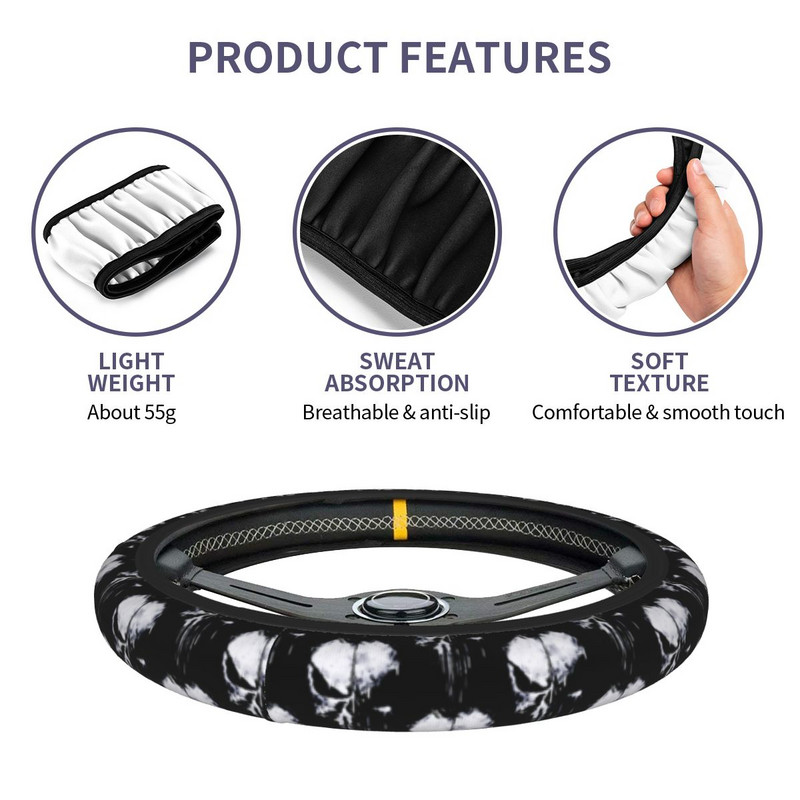 38 cm auto rooliratta katted pealuu universaalne õudus Halloweeni autokaunistus Sobivad autotarvikud