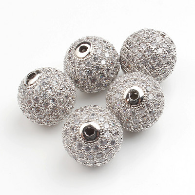 3 tk Micro Pave tsirkooniumoksiidi helmed ümmarguse geomeetriaga metallist kuubikujulised tsirkoonhelmed meisterdamiseks käevõru kaelakee disainiga ehete käsitöö tegemiseks