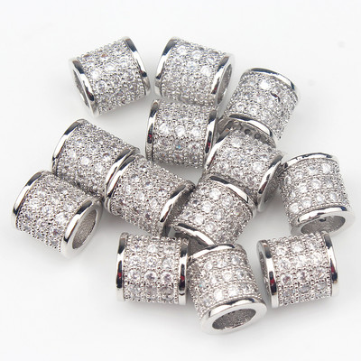 3 tk Micro Pave tsirkooniumoksiidi helmed ümmarguse geomeetriaga metallist kuubikujulised tsirkoonhelmed meisterdamiseks käevõru kaelakee disainiga ehete käsitöö tegemiseks